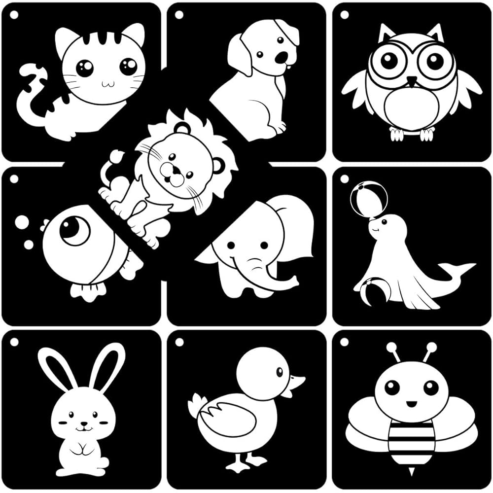 20pcs High Contrast Sensory Flash Cards with 40 Pictures for Babies - 1-3 months