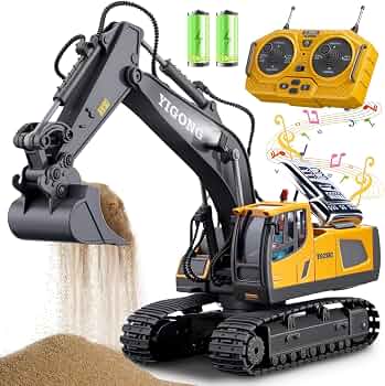 Strong Power RC Alloy Metal Model Excavator 1:16 Scale | 2.4Ghz | Light & Sounds | Horn | Demo mode | Smoke Spraying