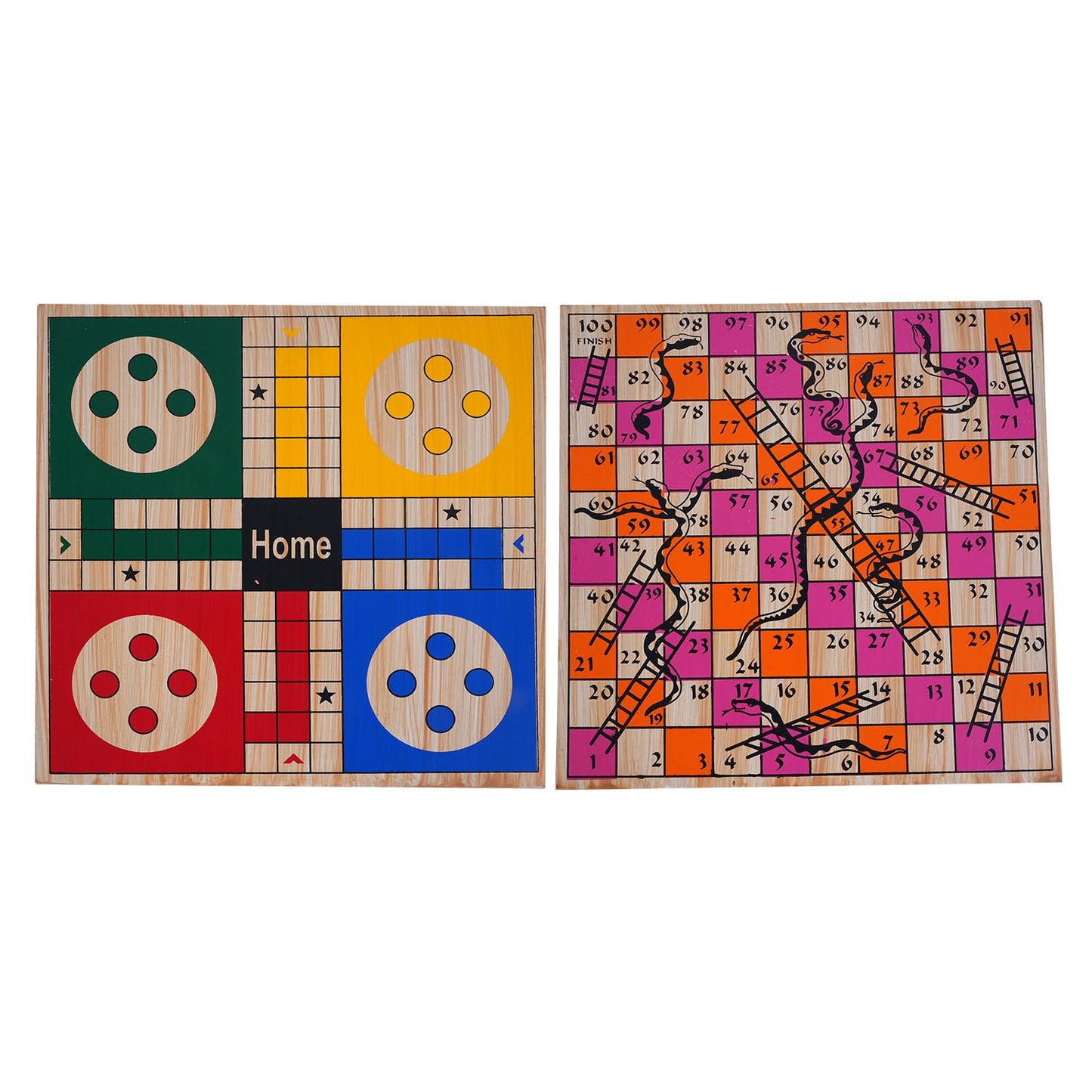 2 in 1 Ludo and Snake and ladder wooden board