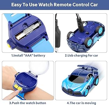 Mini watch Remote Control Car, Easy Control Safe 98.4ft Remote Control Distance Cute Wrist Racing Car Watch Silicone Strap with Dust Cover for Outdoor Any 1