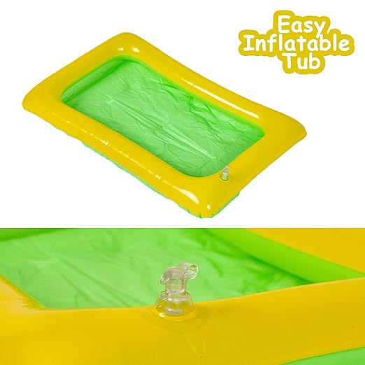 Fantasy Sand 500 Grams Blue Colour with Inflatable Tray, 1 Big Mould, 6 Small Moulds & 1 Toy Plastic Knife