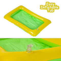 Fantasy Sand 500 Grams Blue Colour with Inflatable Tray, 1 Big Mould, 6 Small Moulds & 1 Toy Plastic Knife