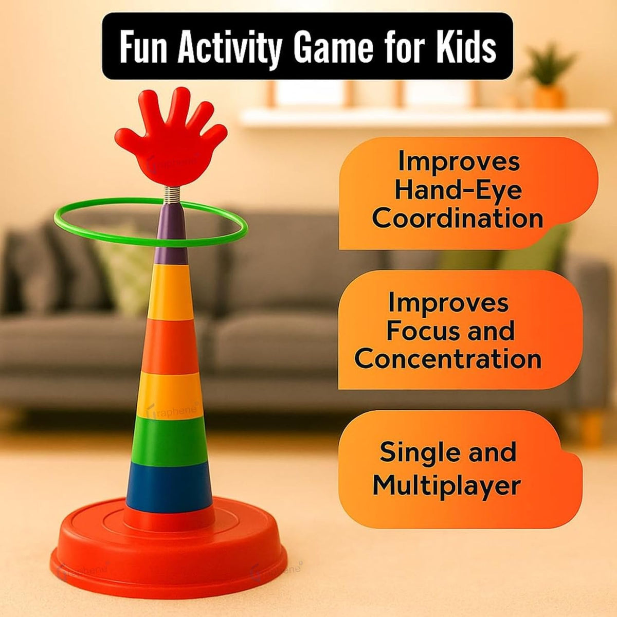 Ring Toss Game for Kids, Ring Throwing Game for Single and Group Play