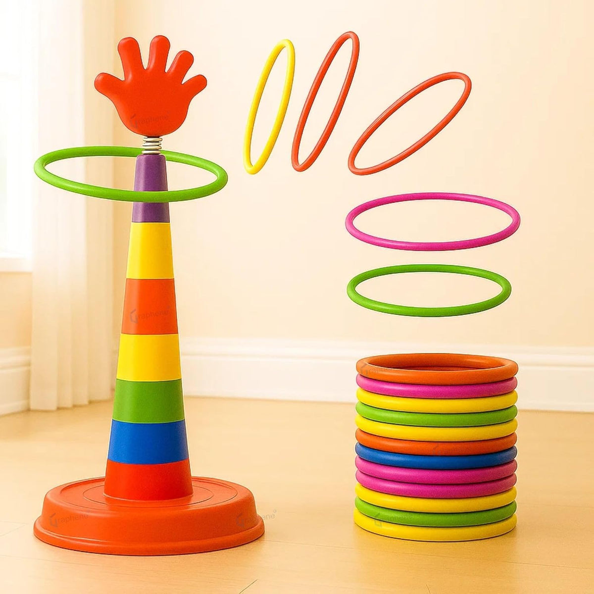 Ring Toss Game for Kids, Ring Throwing Game for Single and Group Play