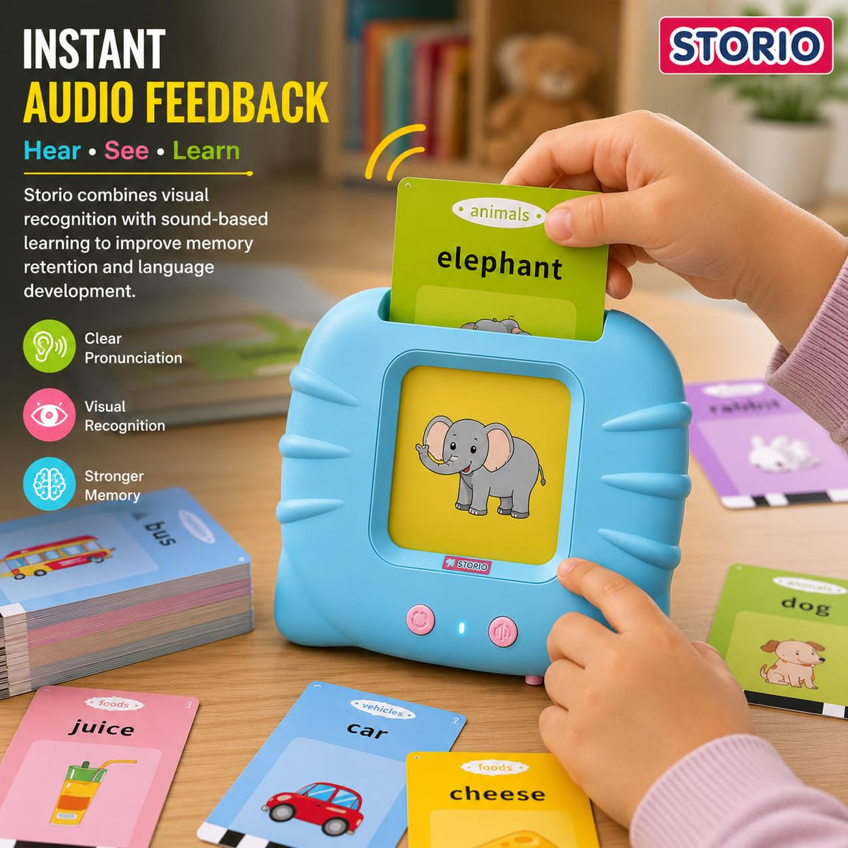 Talking Flash Cards for Kids - Enhance Language Skills with 224 Words