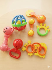 7 piece Baby Rattle Teether set-Multicolor