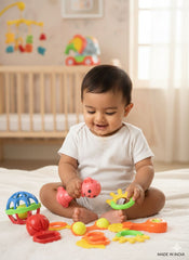 7 piece Baby Rattle Teether set-Multicolor