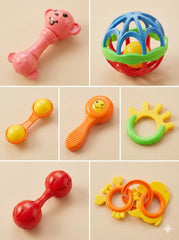 7 piece Baby Rattle Teether set-Multicolor