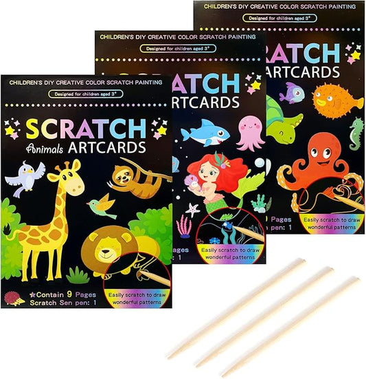 DIY Magic Dual Scratch Paper Art Colouring Book- 1 Book