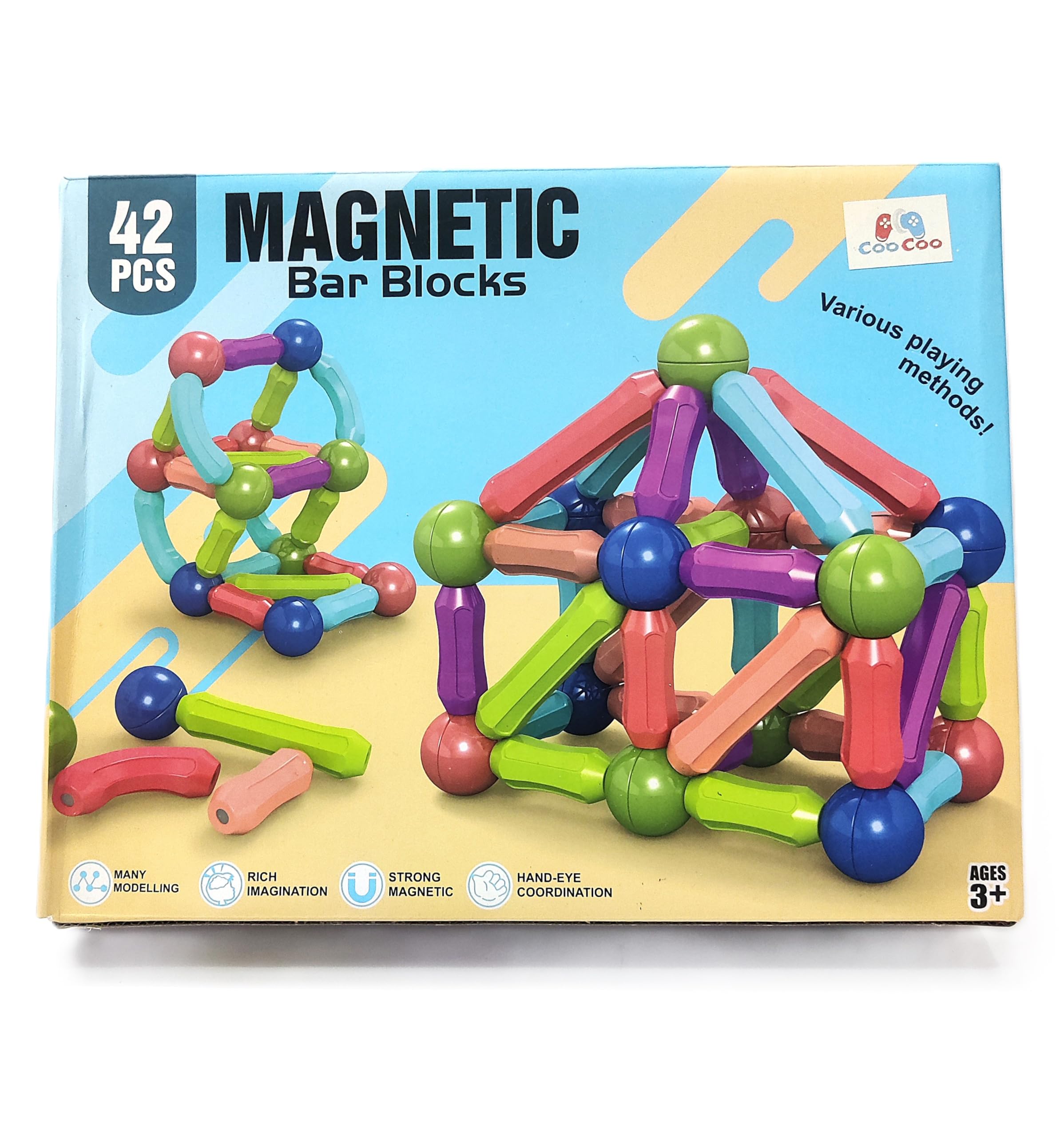 42 Pcs Magnetic Sticks Building Blocks for Kids