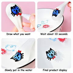 8 pieces Floating Pen For Art&amp;Craft - Magical Water Painting Pen Easy-To-Wipe