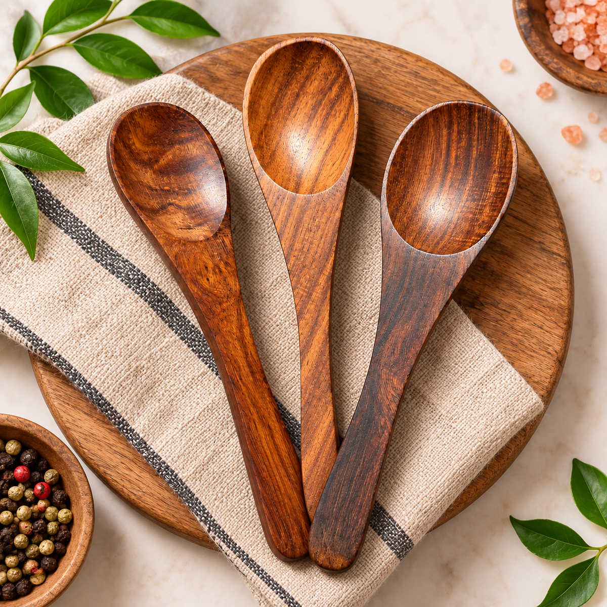Brown wooden Tea spoon - 1 Piece