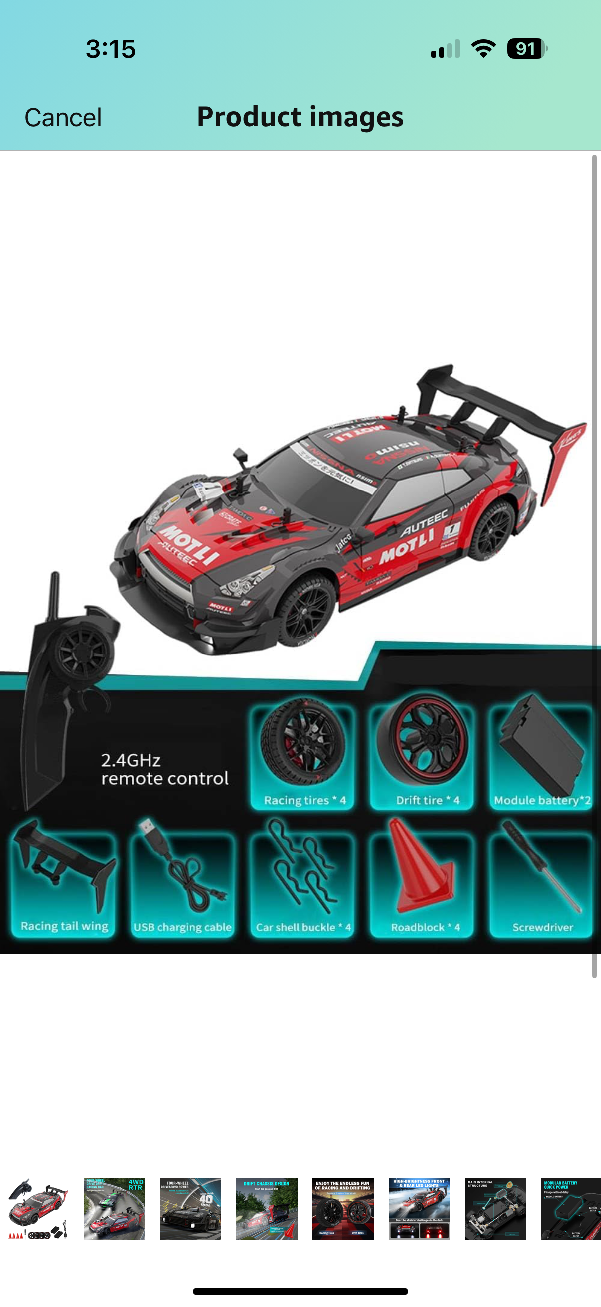 BMW AMG Burnout Red Rc Drift car 4x4 Drive with multiple accessories