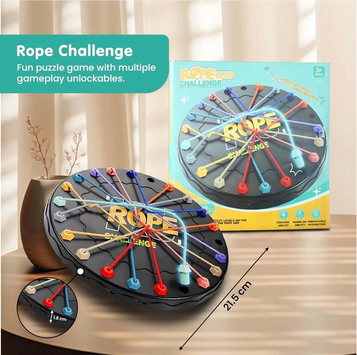 Twisted Rope Puzzle Game, Brainy Knots Rope Untangling Board Game