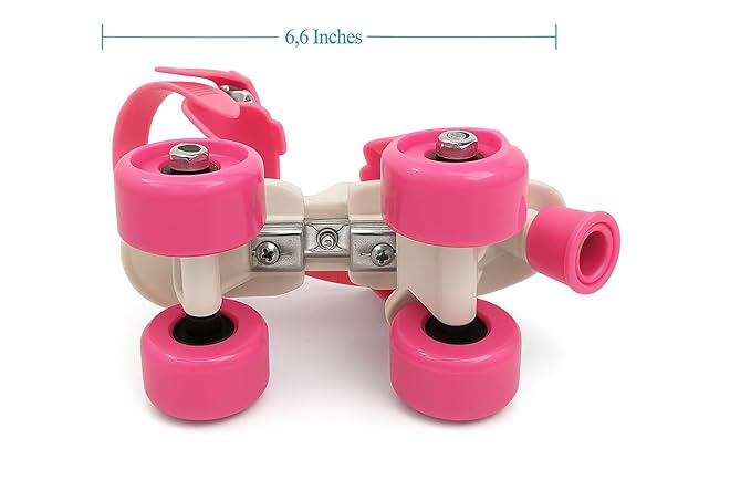 Pink - Adjustable Inline Roller Skates for Kids Girls Age 4–12 (Size 5–12 UK)