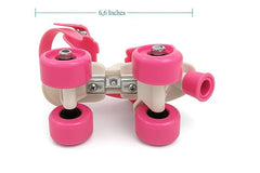 Pink - Adjustable Inline Roller Skates for Kids Girls Age 4–12 (Size 5–12 UK)