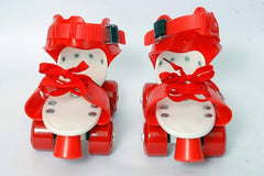 Red - Adjustable Inline Roller Skates for Kids Girls Age 4–12 (Size 5–12 UK)
