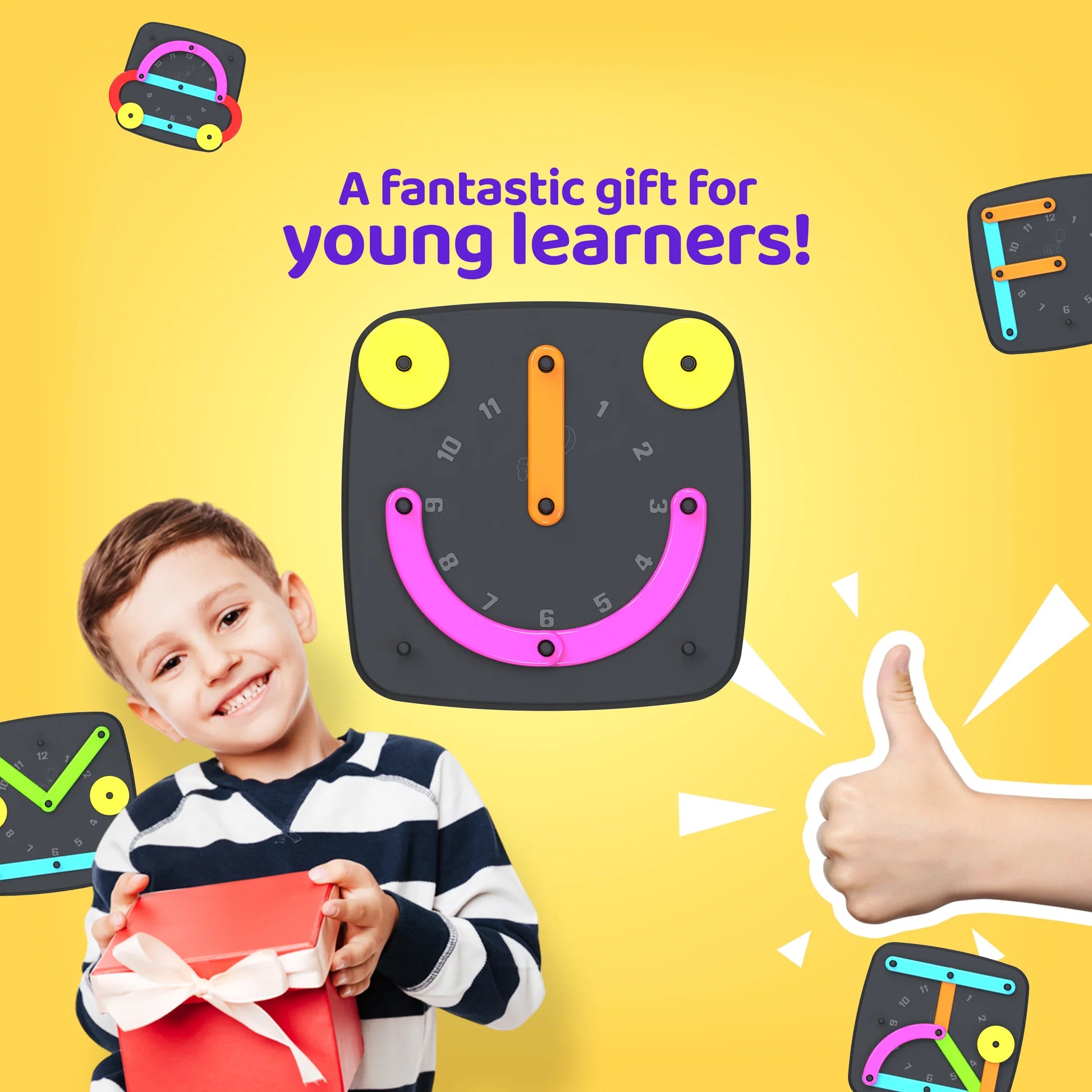 Alpha Numeric Puzzle Educational-Construct Alphabet, Numbers, Clocks, Shapes & Emojis