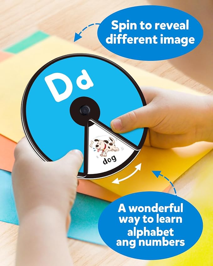 Alphabet Number Spinner - AlphaNumeric Spinner Educational Flashcard