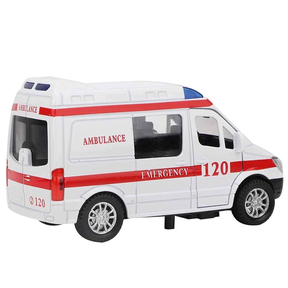 Ambulance Toy Car Big - Friction Powered Wheels Heavy Duty Plastic Rescue Vehicle