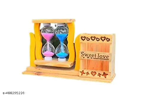Ancient Double Clock Pen stand - Pack of 1