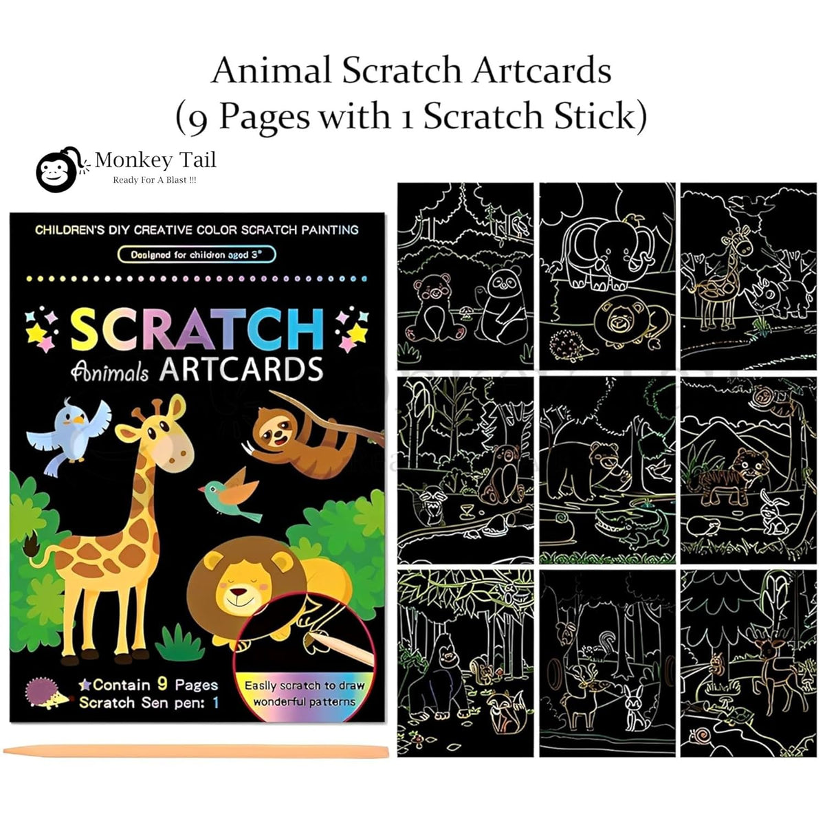 DIY Magic Dual Scratch Paper Art Colouring Book- 1 Book