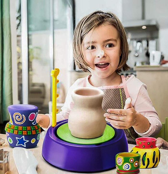 Art Pottery Wheel Set for Kids With Clay | Multi-Color Pottery Game