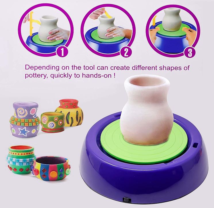 Art Pottery Wheel Set for Kids With Clay | Multi-Color Pottery Game