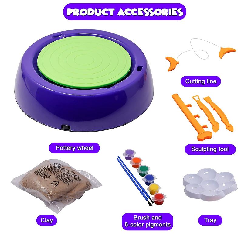 Art Pottery Wheel Set for Kids With Clay | Multi-Color Pottery Game