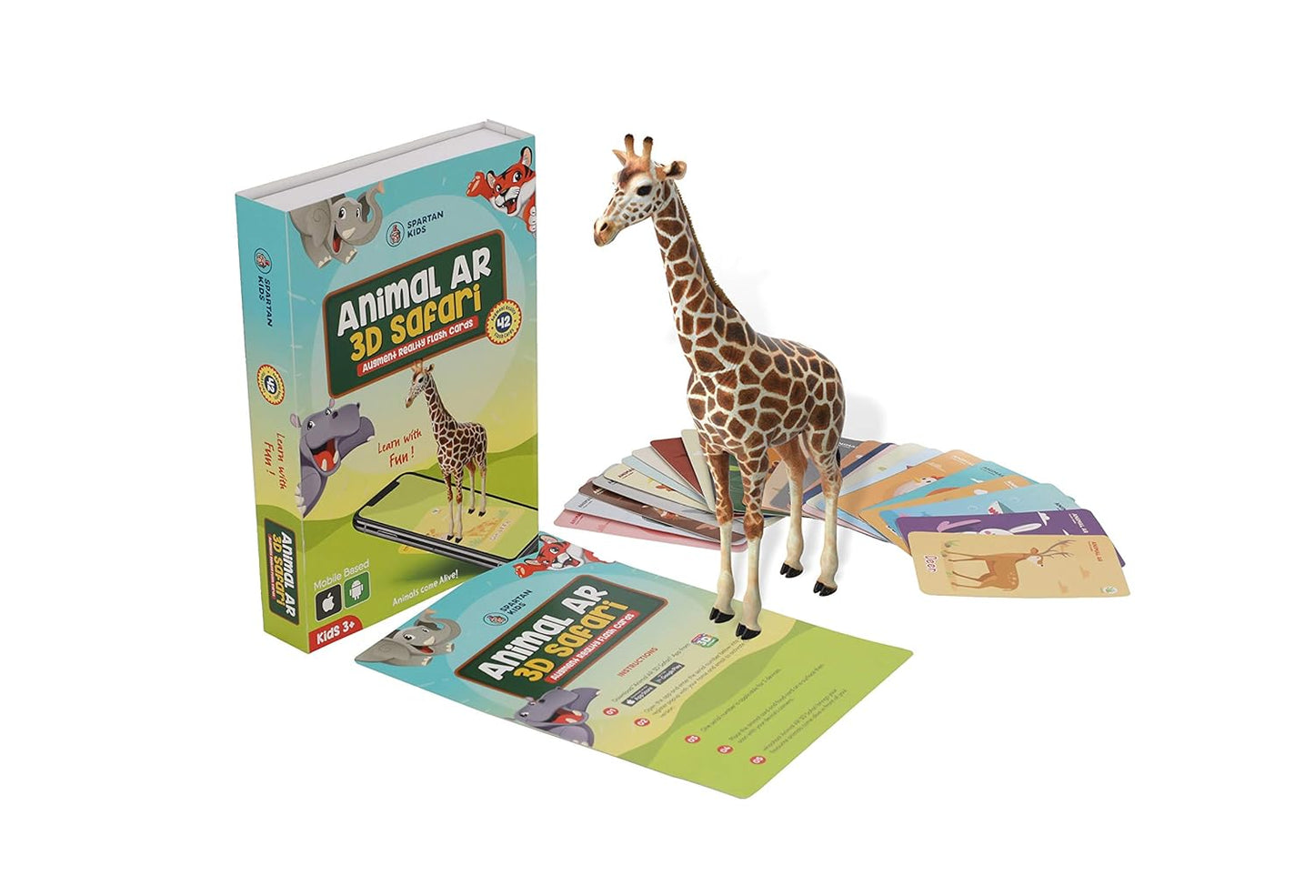 3D Safari Augmented Reality Based Kids 42 Animal Flash Cards - For Both Apple & Android Users
