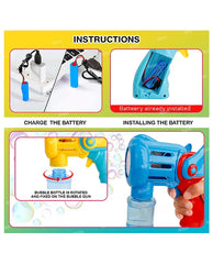 Automatic Bubble Gun Blaster – with Rechargeable Battery & Leakproof Design for Kids
