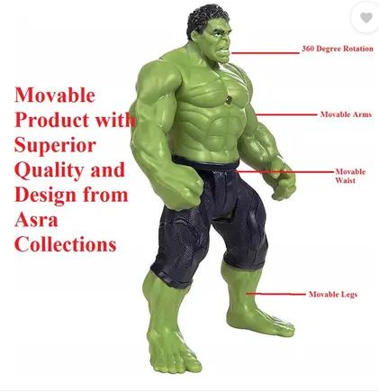 Avengers Action Figure Infinity War Hulk Hero Series Toy for kids, Large (6.5 inch) with LED Light on Chest  (Green, Black)