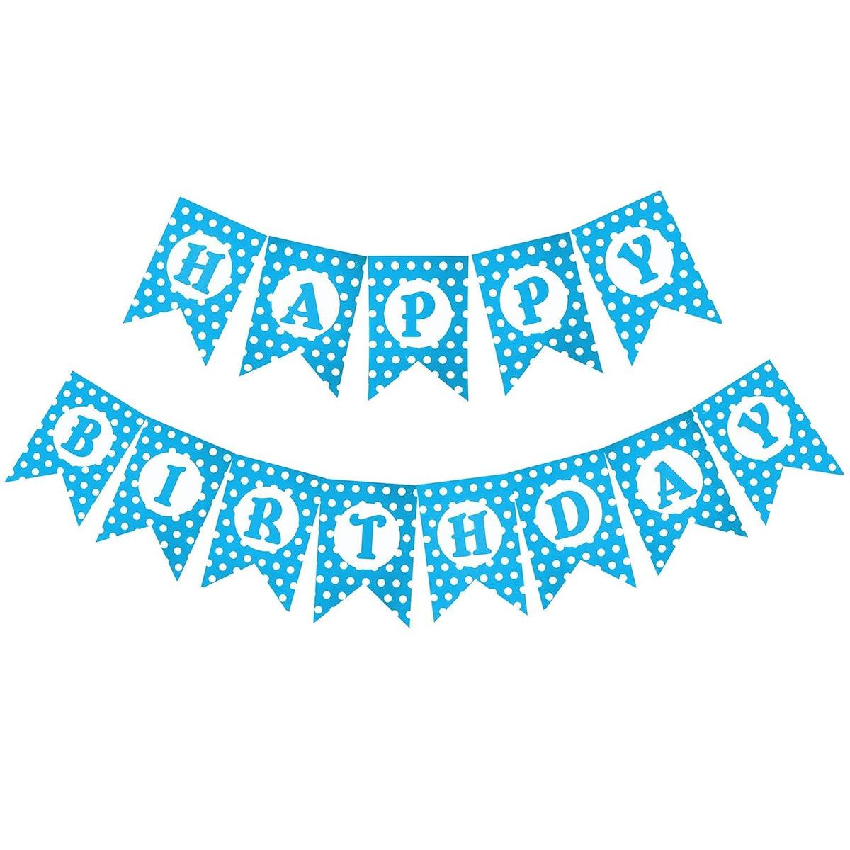 BLUE Happy Birthday Decoration Banner