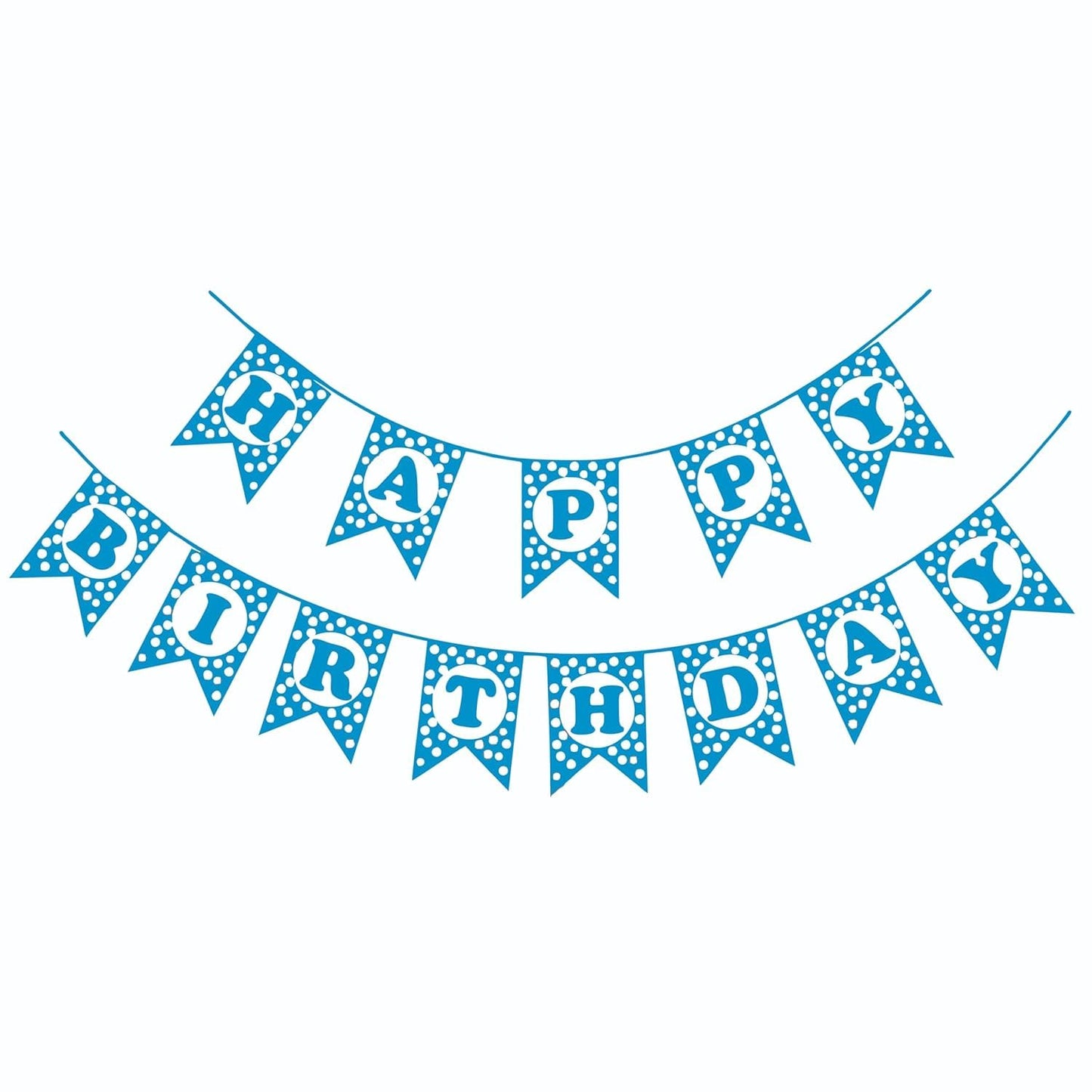 BLUE Happy Birthday Decoration Banner