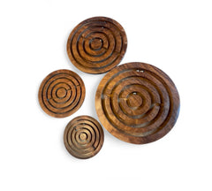 Brown Wooden Maze ball game Large 6 inch