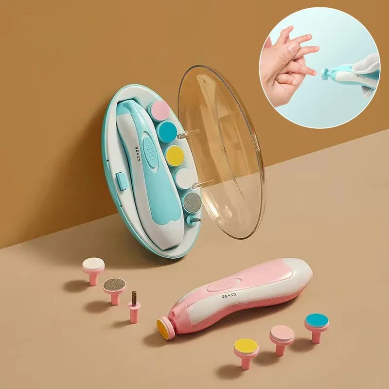 Baby Nail Trimmer File with Light Battery Operated Safe Electric Nail Clippers Kit