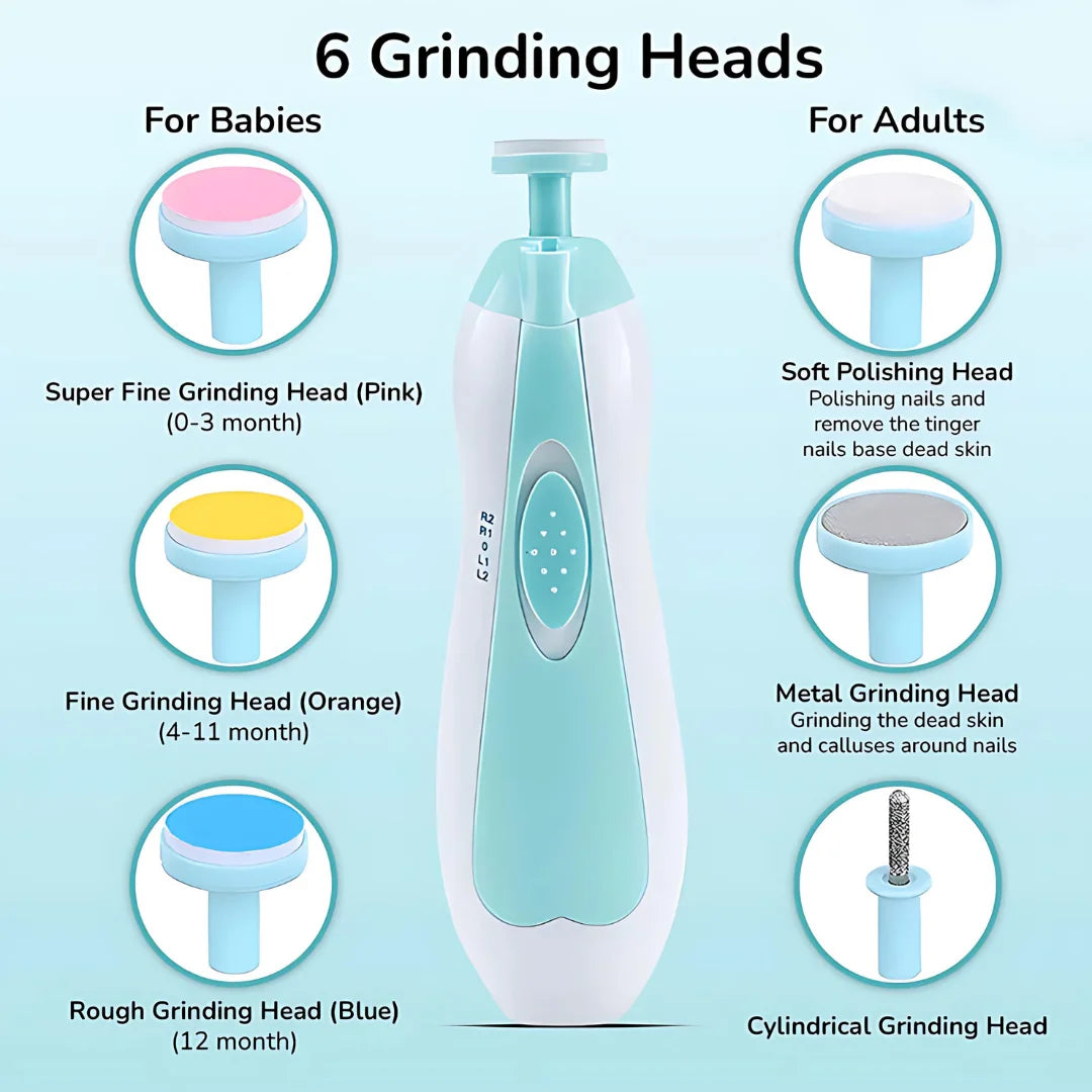 Baby Nail Trimmer File with Light Battery Operated Safe Electric Nail Clippers Kit