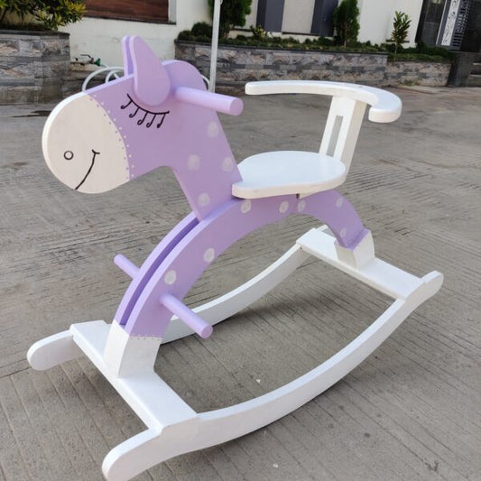 Baby Polka Rocking Horse With Back Support - Purple (No cash on Delivery) Read Description