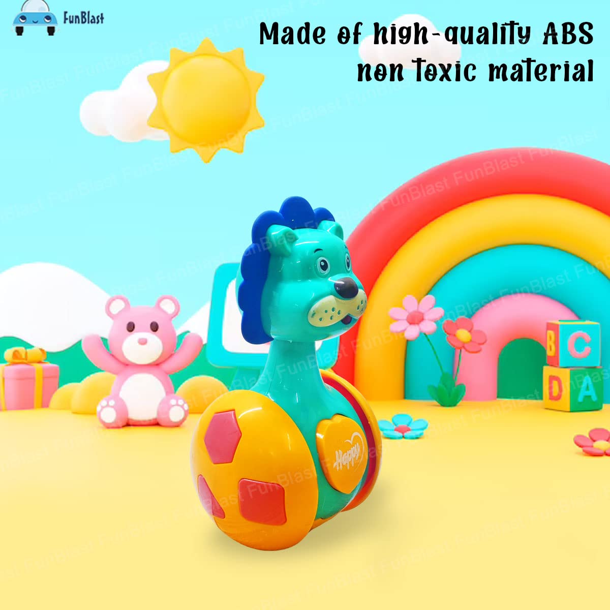 Baby Rattle Tumbler Doll, Baby Toy Sweet Bell Music Roly-Poly Dancing Toy for Babies - Random Animal 1 Piece