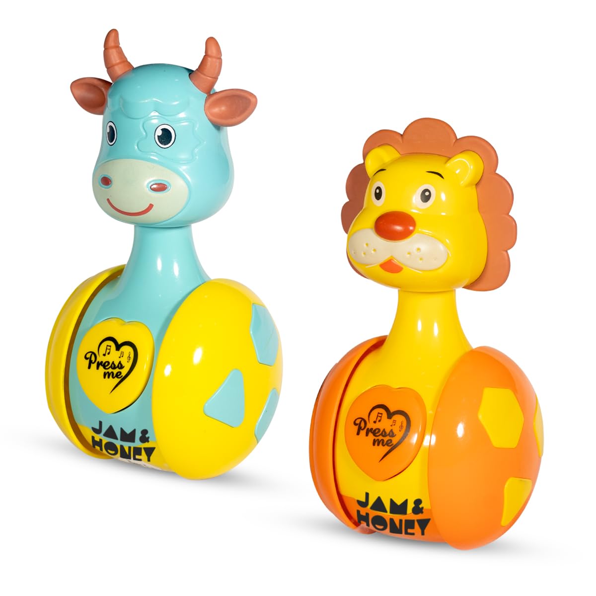 Baby Rattle Tumbler Doll, Baby Toy Sweet Bell Music Roly-Poly Dancing Toy for Babies - Random Animal 1 Piece