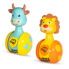 Baby Rattle Tumbler Doll, Baby Toy Sweet Bell Music Roly-Poly Dancing Toy for Babies - Random Animal 1 Piece