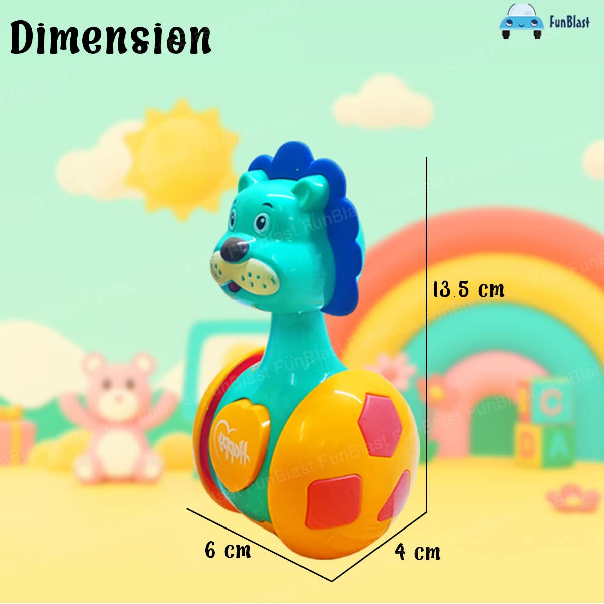 Baby Rattle Tumbler Doll, Baby Toy Sweet Bell Music Roly-Poly Dancing Toy for Babies - Random Animal 1 Piece