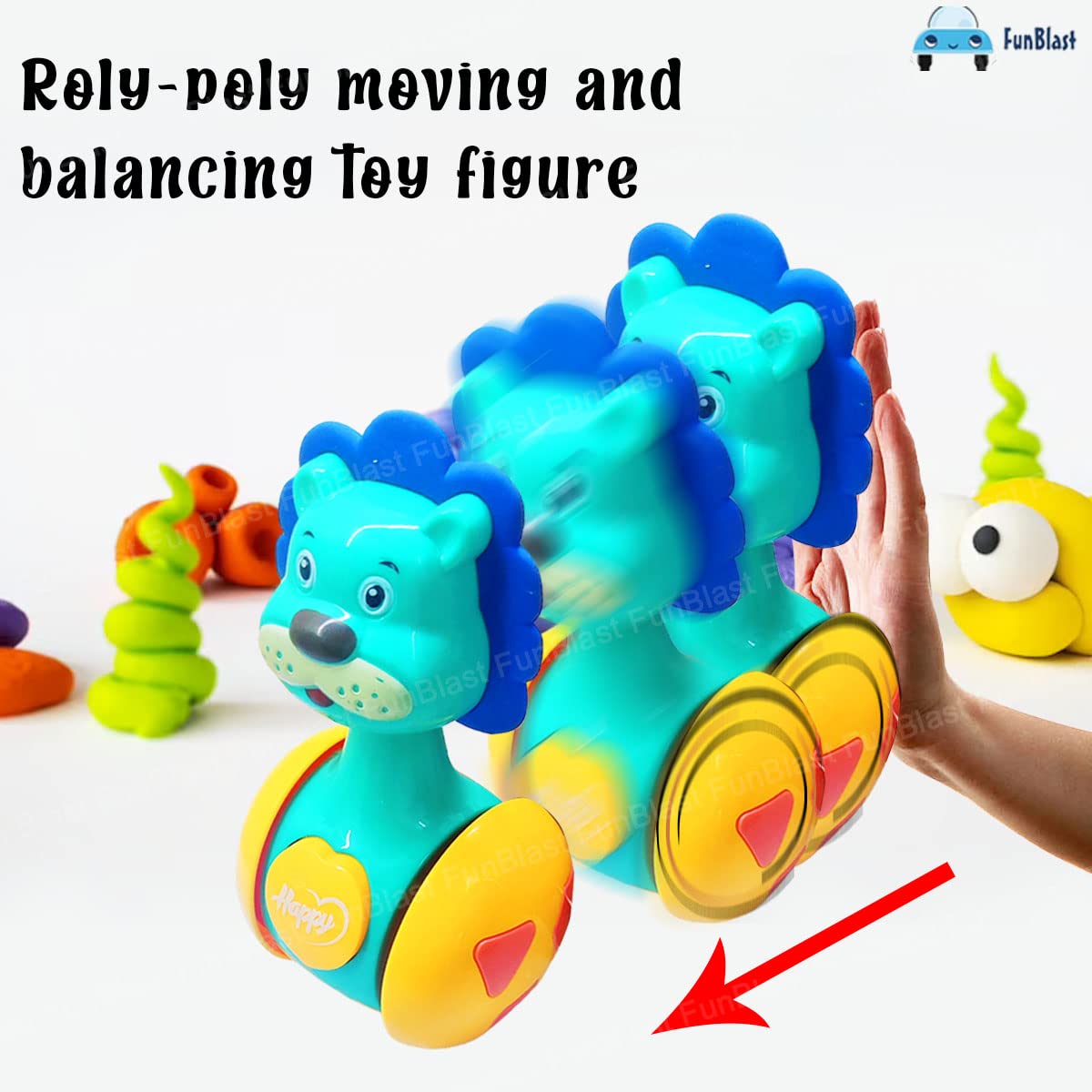 Baby Rattle Tumbler Doll, Baby Toy Sweet Bell Music Roly-Poly Dancing Toy for Babies - Random Animal 1 Piece