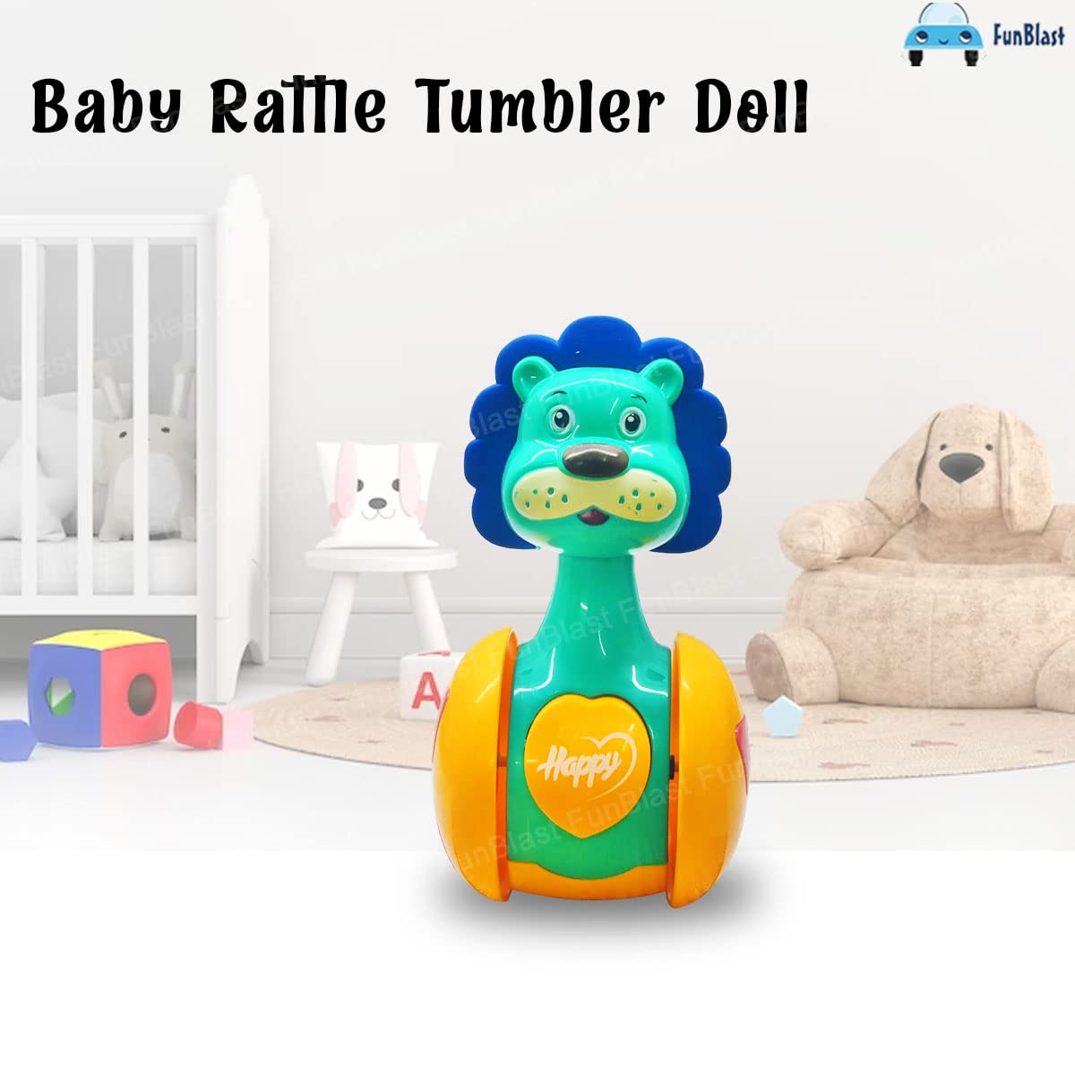 Baby Rattle Tumbler Doll, Baby Toy Sweet Bell Music Roly-Poly Dancing Toy for Babies - Random Animal 1 Piece