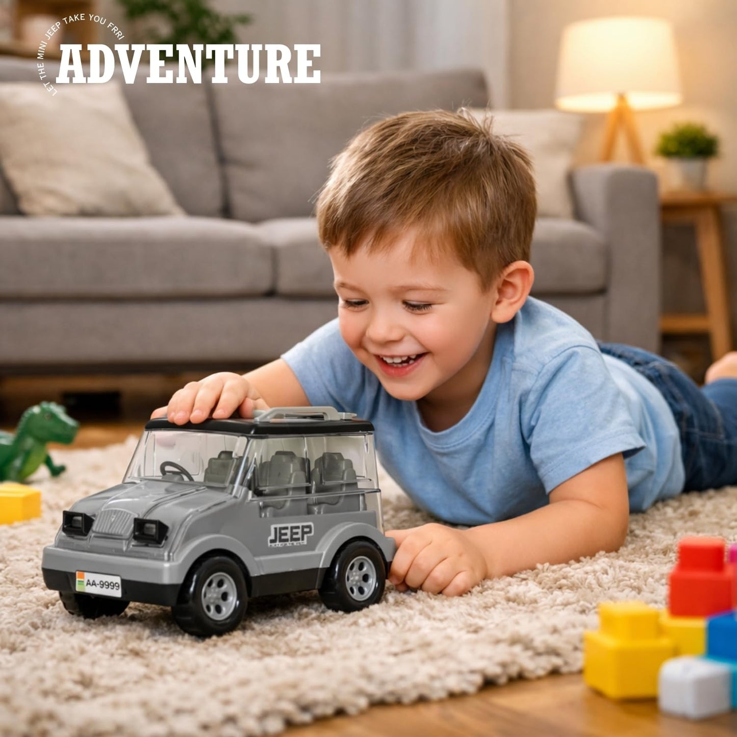 Big-Thar jeep Toy SUV Car for Kids Friction Powered Vehicle Toy Durable Plastic Jeep Model