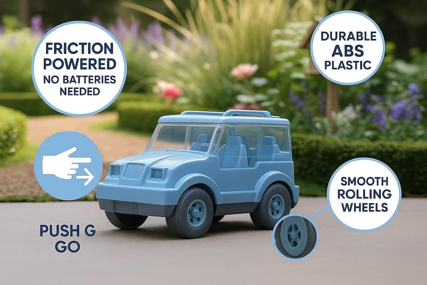 Big-Thar jeep Toy SUV Car for Kids Friction Powered Vehicle Toy Durable Plastic Jeep Model