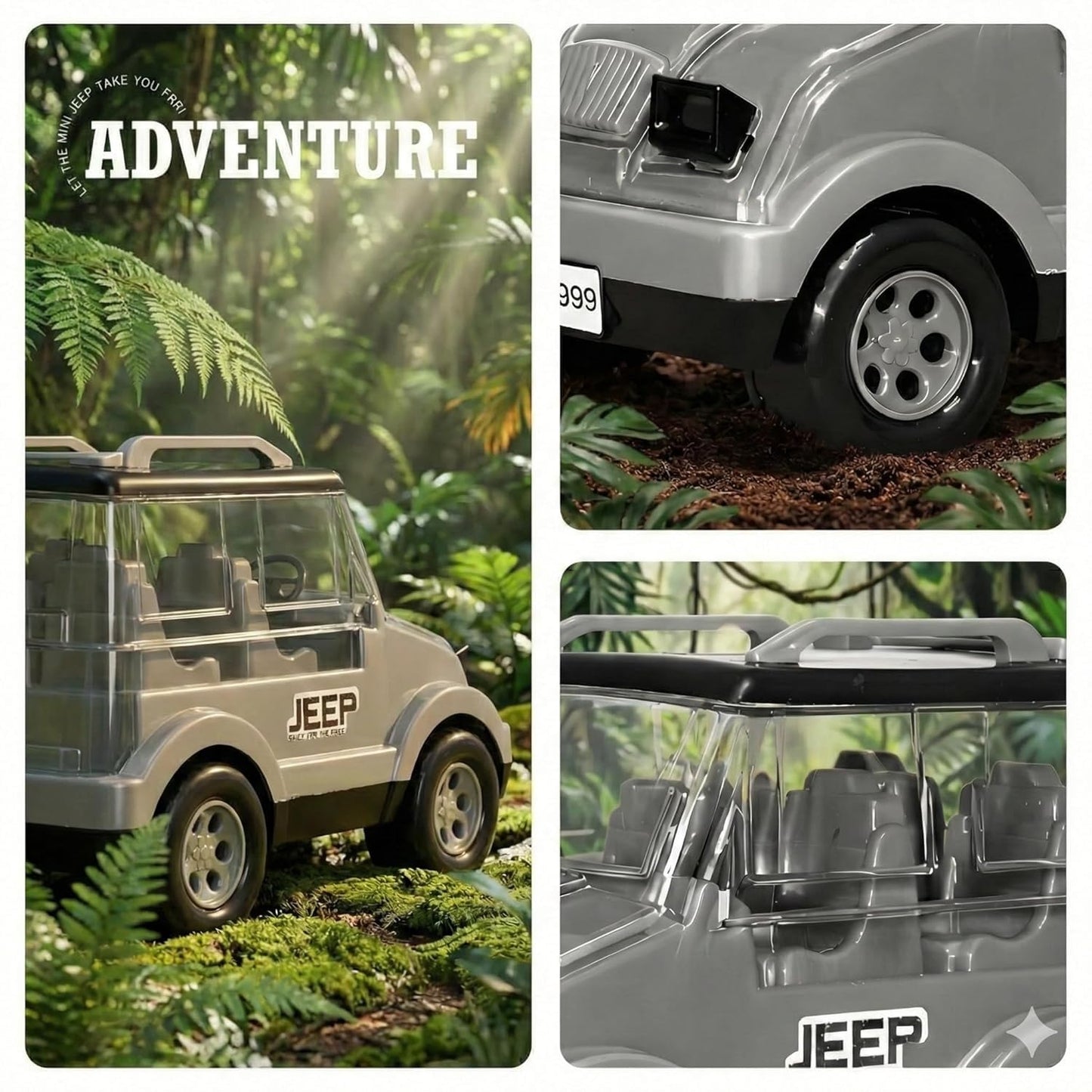 Big-Thar jeep Toy SUV Car for Kids Friction Powered Vehicle Toy Durable Plastic Jeep Model