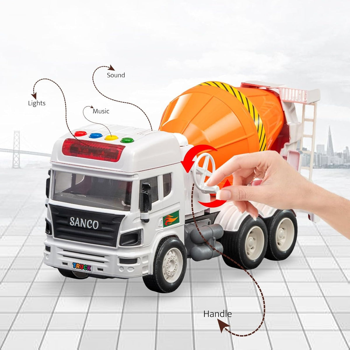 Big Size Concrete Mixer Truck Toy With light and Music