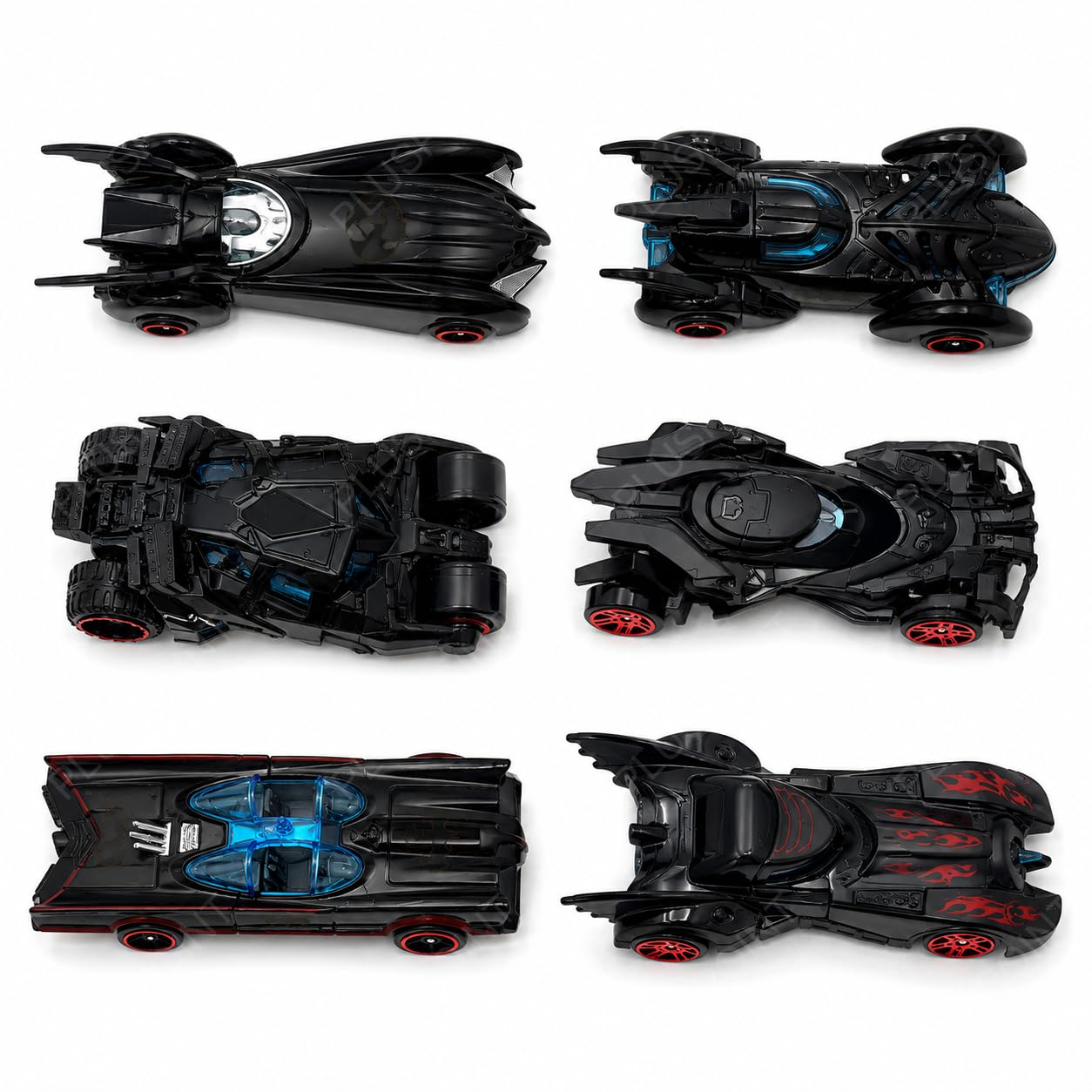 Black Super Hero Metal Cars Set Push N Go 6 Pc Vehicles