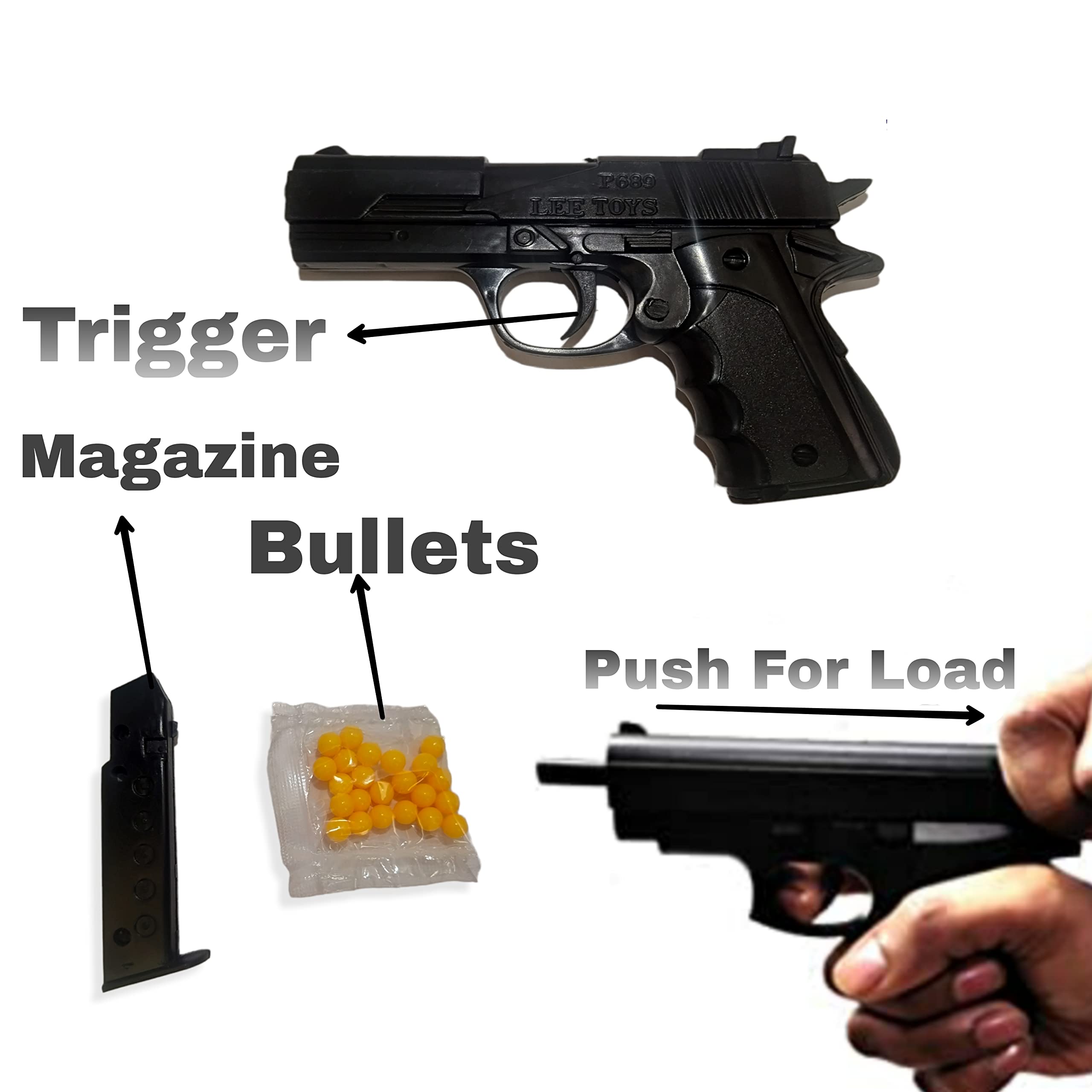 Black Toy Gun for Kids with BB Bullets - Approx 20 Bullets